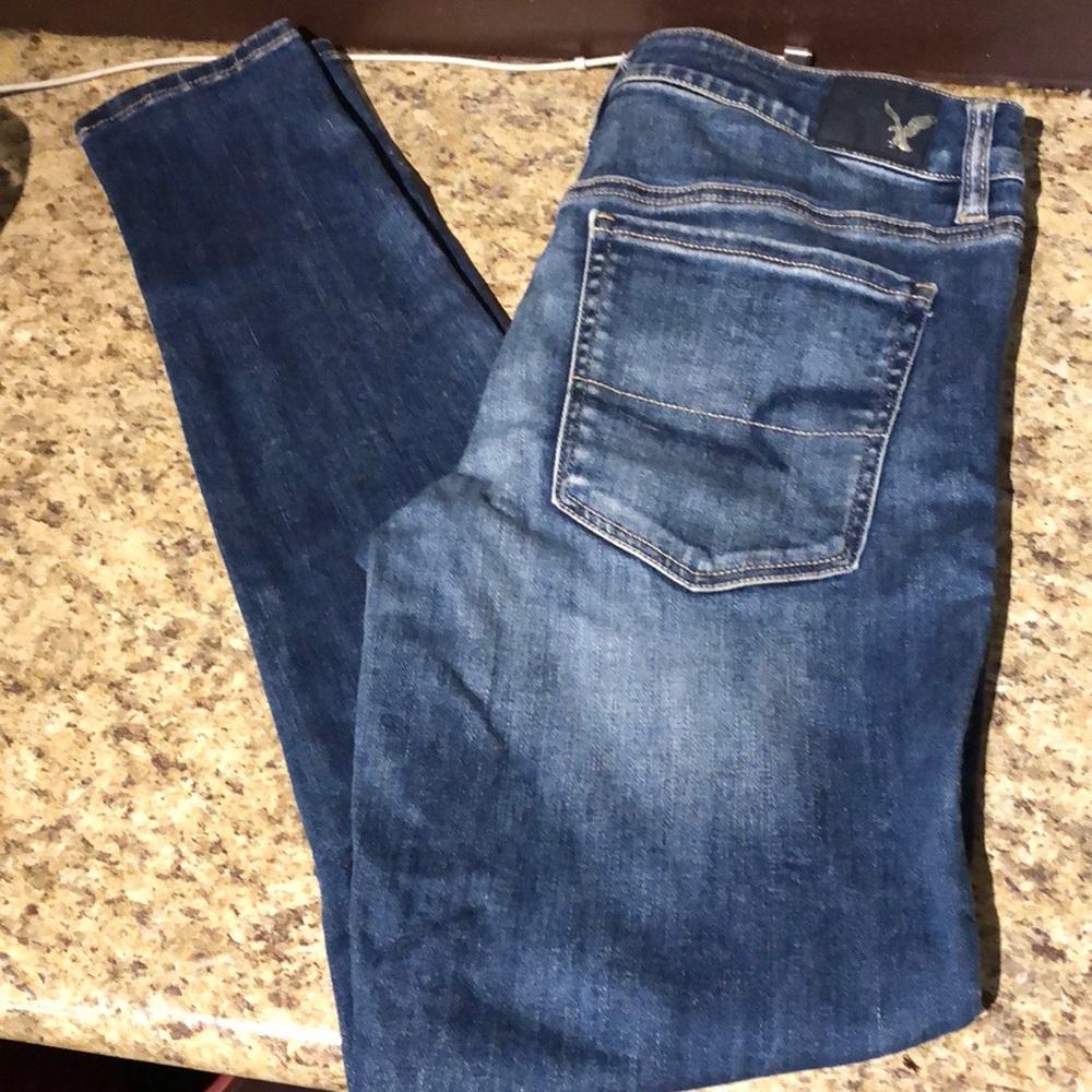 High-rise denim jeggings